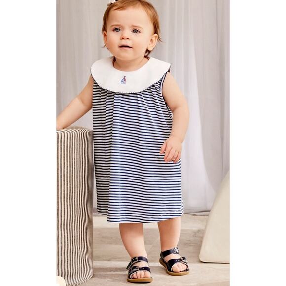 KISSY KISSY REGATTA DRESS Stripe Pima Cotton Sz 3-6 Months NEW - Picture 1 of 8